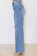 Load image into Gallery viewer, Distressed Denim Wide Fit Jeans
