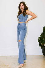 Load image into Gallery viewer, Distressed Denim Wide Fit Jeans
