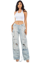 Load image into Gallery viewer, SEXY CARGO STYLE DENIM PANTS
