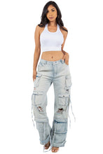 Load image into Gallery viewer, SEXY CARGO STYLE DENIM PANTS
