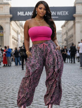 Load image into Gallery viewer, Pink Snake Print Ruffle Pants(Plus)
