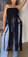 Black Tassel Top