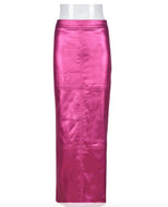 Pink Metallic Long Skirt